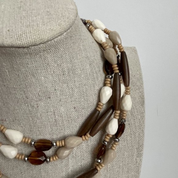 Beautiful Vintage Beaded 2-Strand Statement Necklace 15” dia/30” long - Picture 7 of 9